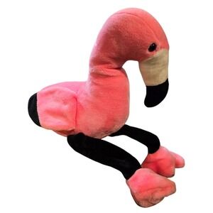 SeaWorld Stuffed Flamingo Pink Large Foot Long Dangling Legs Plush Beanie